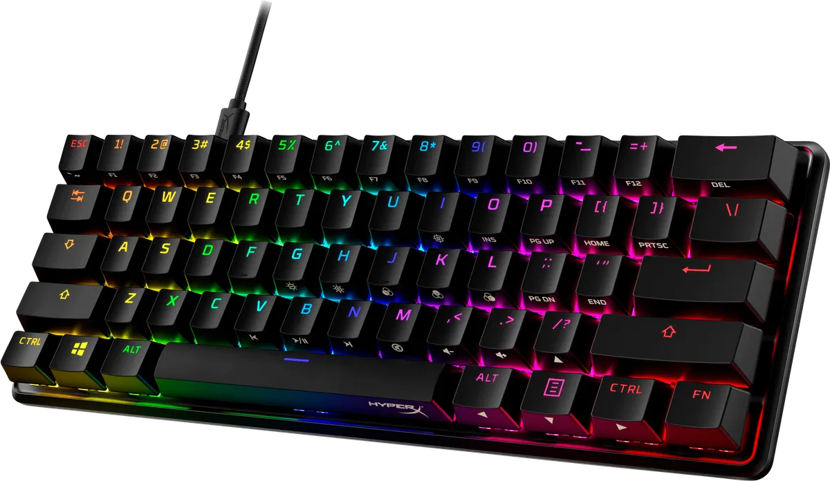 TECLADO GAMER HYPERX ALLOY MECANICO SWITCHES RED RGB INGLES - 3