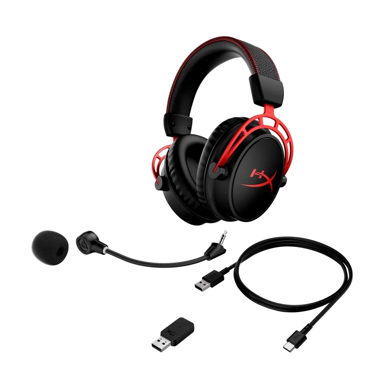 AUDIFONOS GAMER HYPERX CLOUD ALPHA WIRELESS 2.4GHZ RED - 5