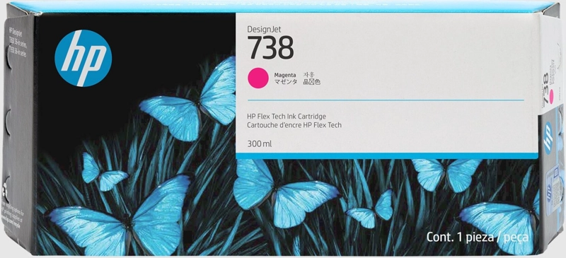TINTA HP 738 300ML MAGENTA INK CARTRIDGE DESINGJET T850/T950 - 1