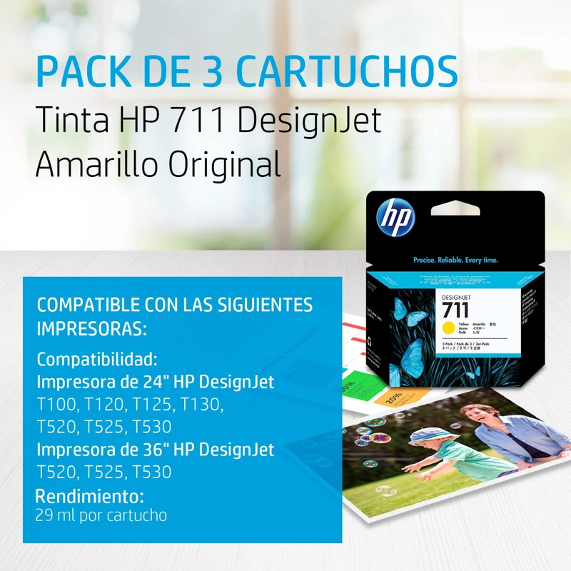 TINTA HP 711 YELLOW 3-INK MULTIPACK  29 ML X 3 - 2