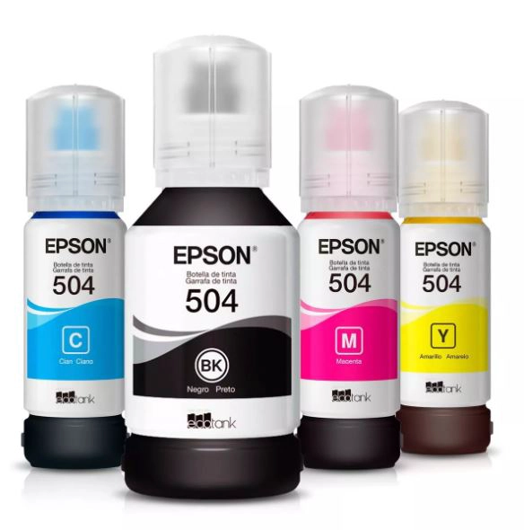PACK 4 BOTELLAS TINTA EPSON T504 CYAN/MAGENTA/AMARILLO/NEGRO - 1