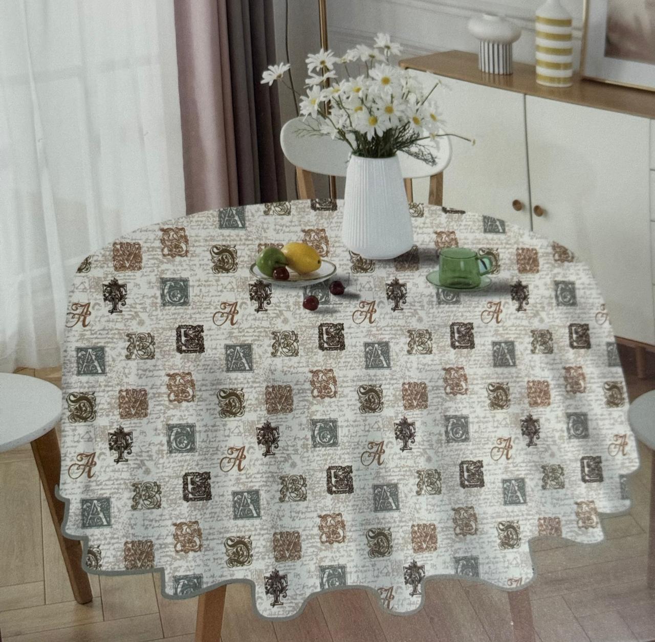 MANTEL REDONDO 140 CM LETRAS - 1