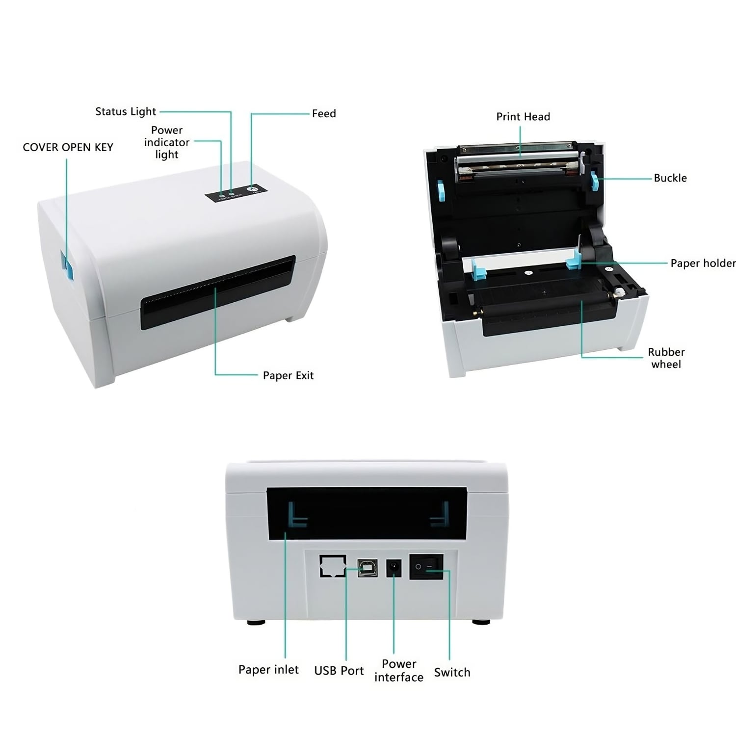 IMPRESORA TÉRMICA PORTÁTIL USB ETIQUETAS - 3
