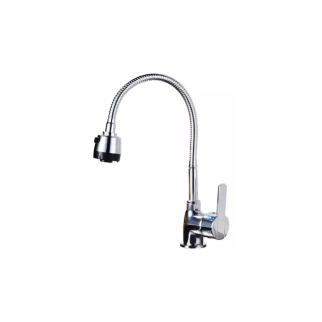 LLAVE GRIFERIA LAVAPLATOS FLEXIBLE DOBLE CHORRO A10996 - 1