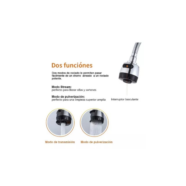 LLAVE GRIFERIA LAVAPLATOS FLEXIBLE DOBLE CHORRO A10996 - 2