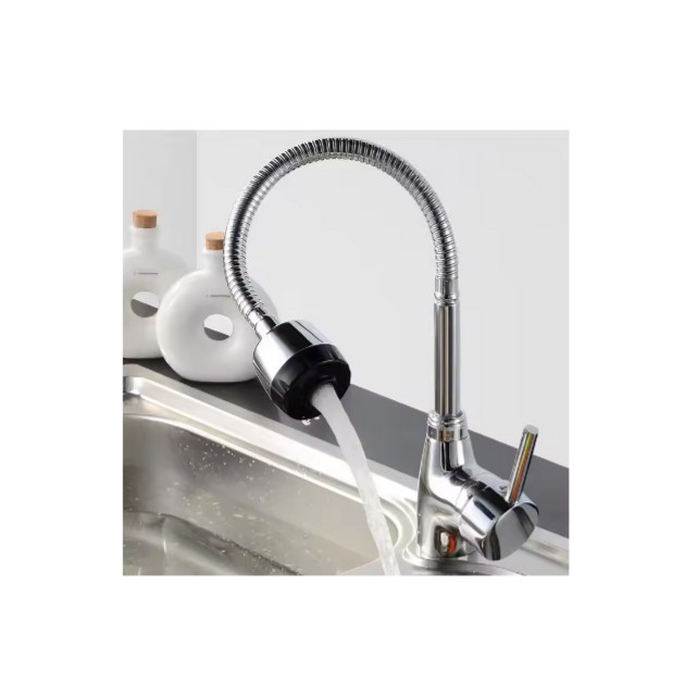 LLAVE GRIFERIA LAVAPLATOS FLEXIBLE DOBLE CHORRO A10996 - 4