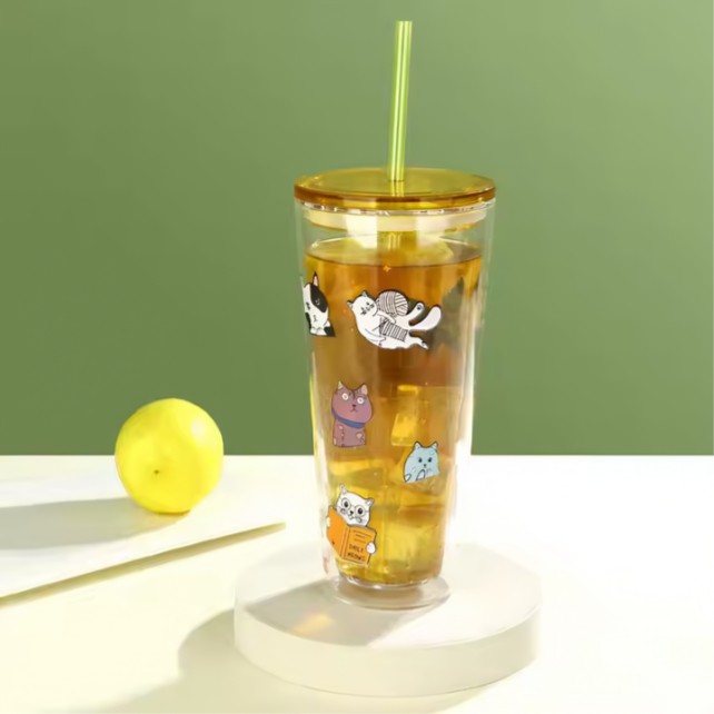 VASOS DE CRISTAL CON TAPA AJUSTADA OSITO EN LA BOMBILLA T-00039-2 - 3