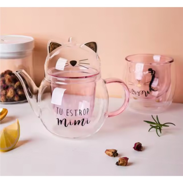 TETERA DE VIDRIO DE BOROSILICATO TIPO GATO T-00037 - 3