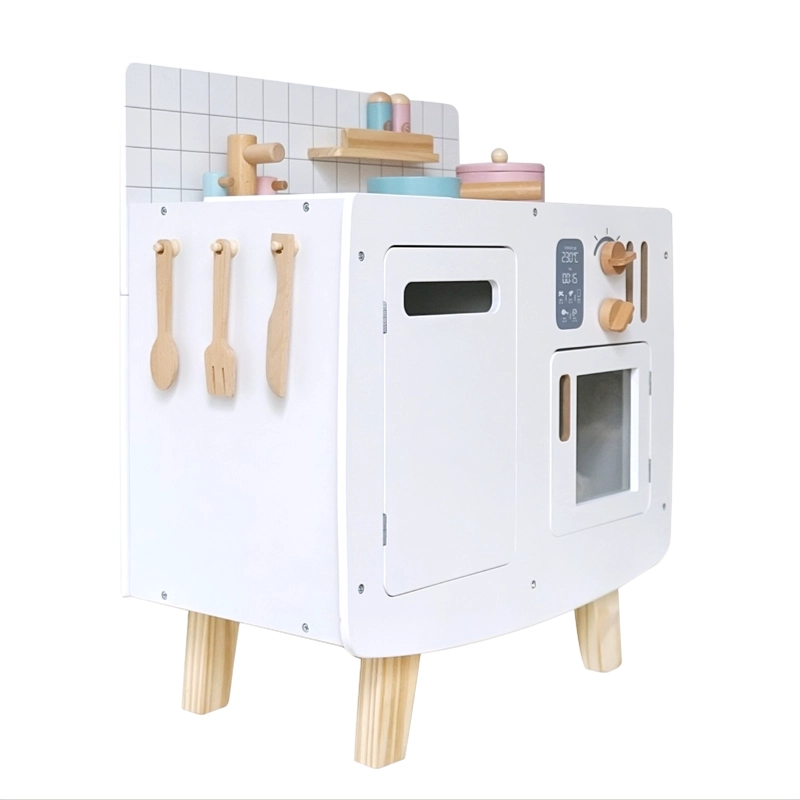 COCINA DE JUGUETE Y MADERA BLANCA + ACCESORIOS 63X30X56CM KIENVY - 1