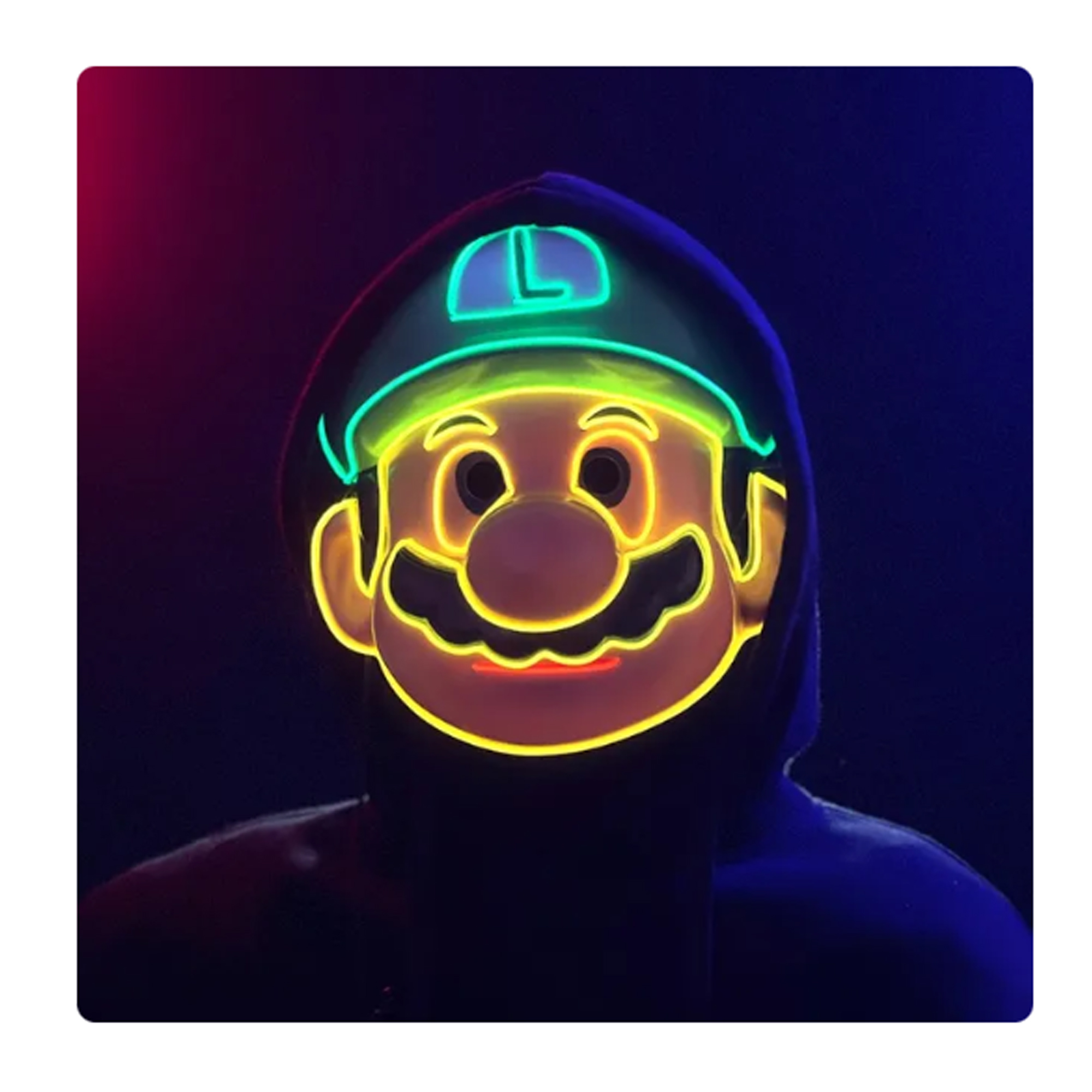 MASCARA TECNOLIBROS HALLOWEEN LUIGI TERROR LED - 1