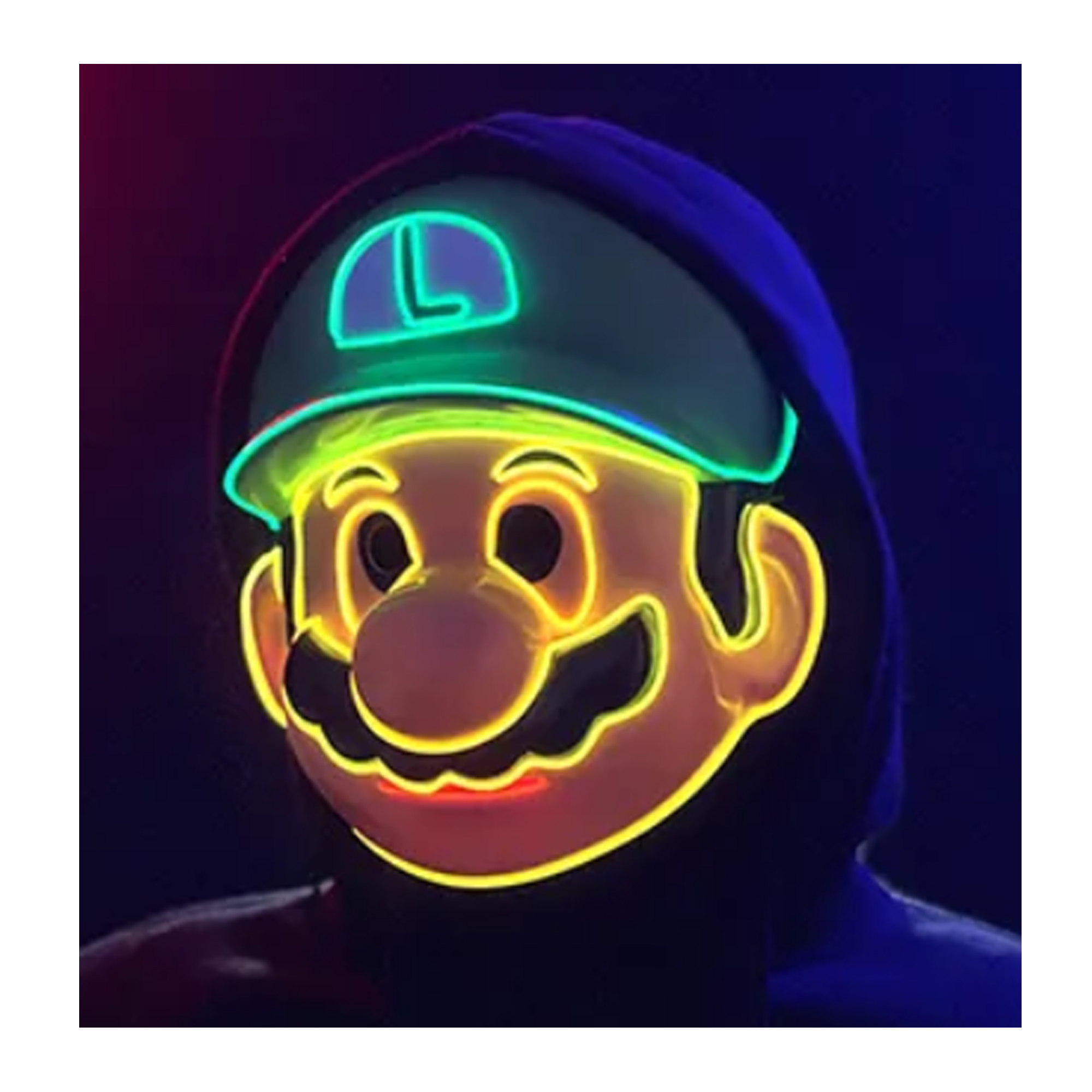 MASCARA TECNOLIBROS HALLOWEEN LUIGI TERROR LED - 2
