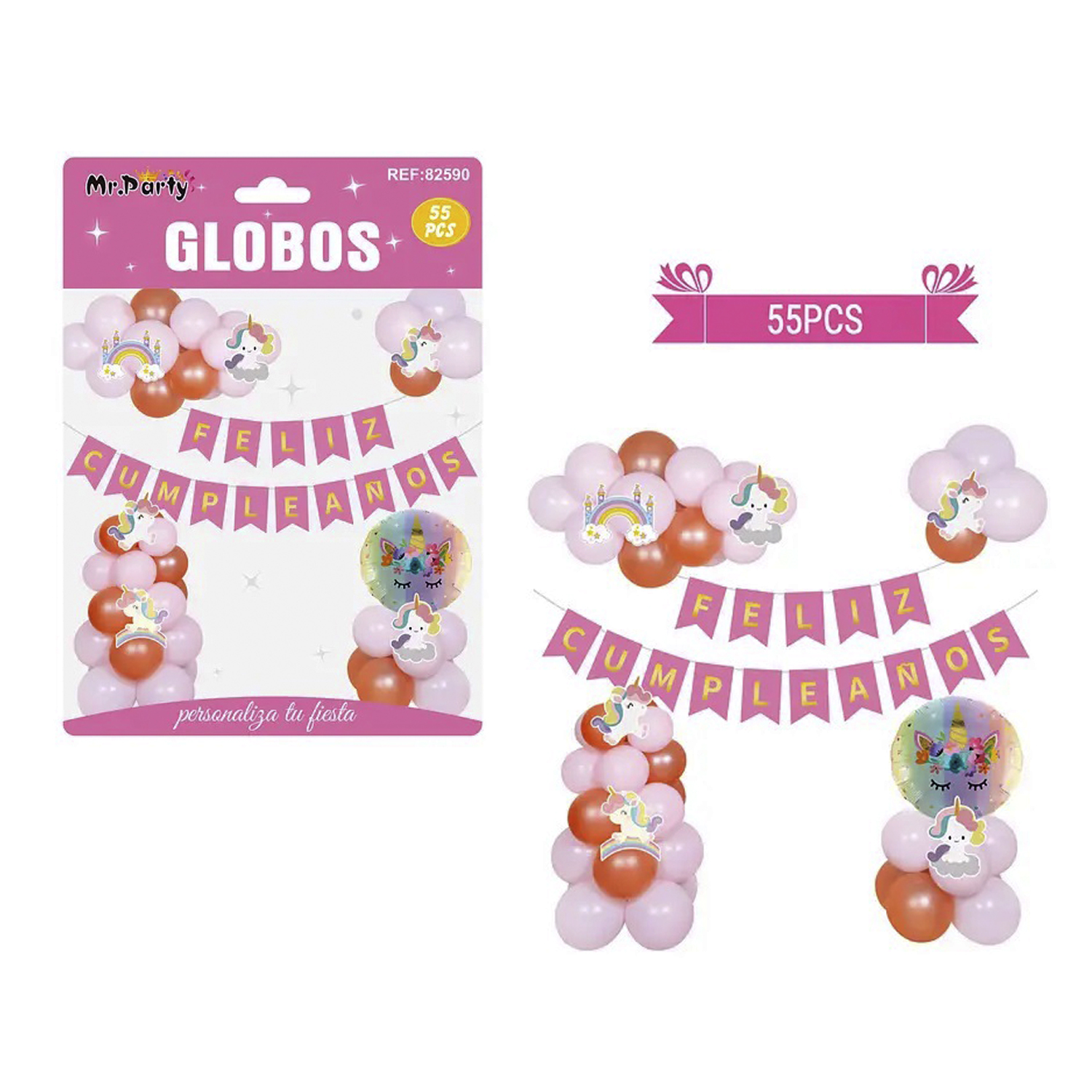 SET TECNOLIBROS CUMPLEAÑOS INFANTIL UNICORNIO COTILLÓN FIESTA 12 PERS - 3