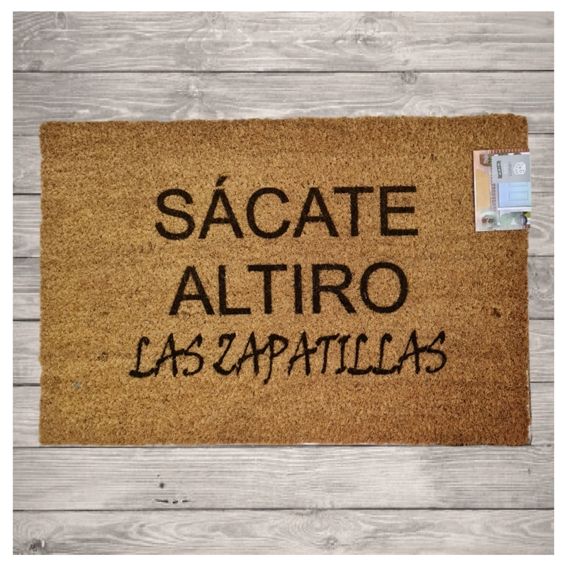 ALFOMBRA TAPETE LIMPIA PIES PERSONALIZADO FIBRA DE COCO SACATE ALTIRO LAS ZAPATILLAS - 1