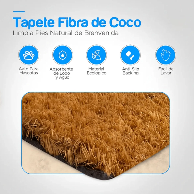 ALFOMBRA TAPETE LIMPIA PIES PERSONALIZADO FIBRA DE COCO BIENVENIDOS ESPERO TE GUSTEN LOS GATOS - 5