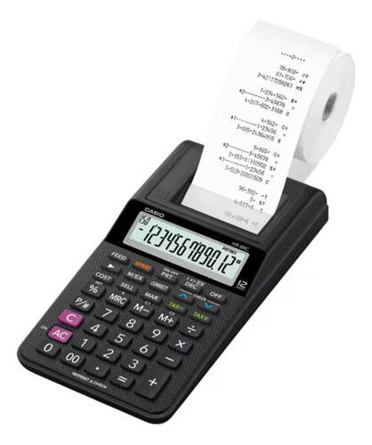 CALCULADORA CON IMPRESORA MINI-PRINTER HR-8RC-BK - 1