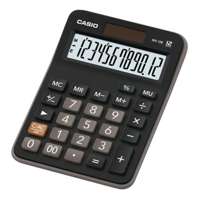 CALCULADORAS PRÁCTICAS TIPO DE MINI-ESCRITORIO MX-12B COLOR NEGRO - 1