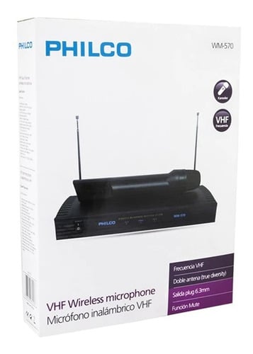 KIT DE MICROFONOS PHILCO WM570 VHF FM INALAMBRICOS - 1