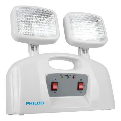 LAMPARA DE EMERGENCIA LED 2 FOCOS PHILCO BLANCO - 2