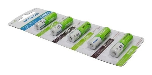 PILAS RECARGABLES AA PHILCO TIRA X5 UNIDADES 2700MAH - 1