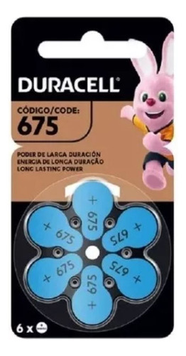 PILA PARA AUDÍFONOS DURACELL TAMAÑO 675 X6 UNIDADES - 1