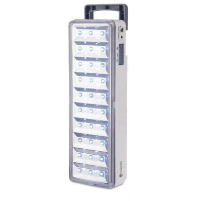 LÁMPARA DE EMERGENCIA LED CON BATERÍA RECARGABLE 30 LEDS – 120LUM 5W POWERLAB 7258 COLOR BLANCO - 1