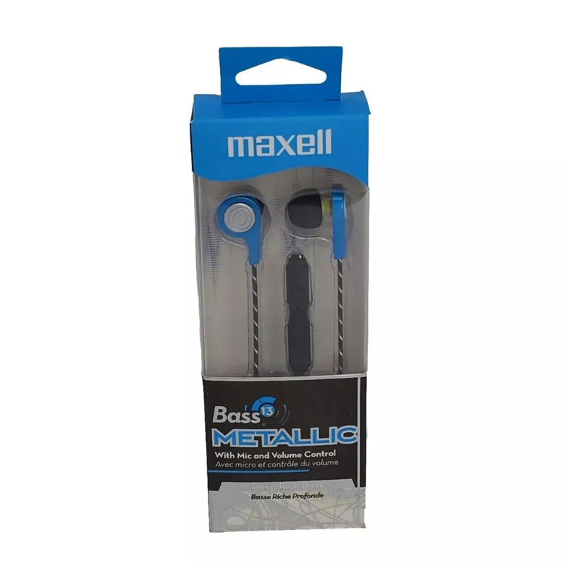 AUDIFONOS MANOS LIBRES MAXELL BASS13 METALLIC SEB-BLUE AZUL - 2