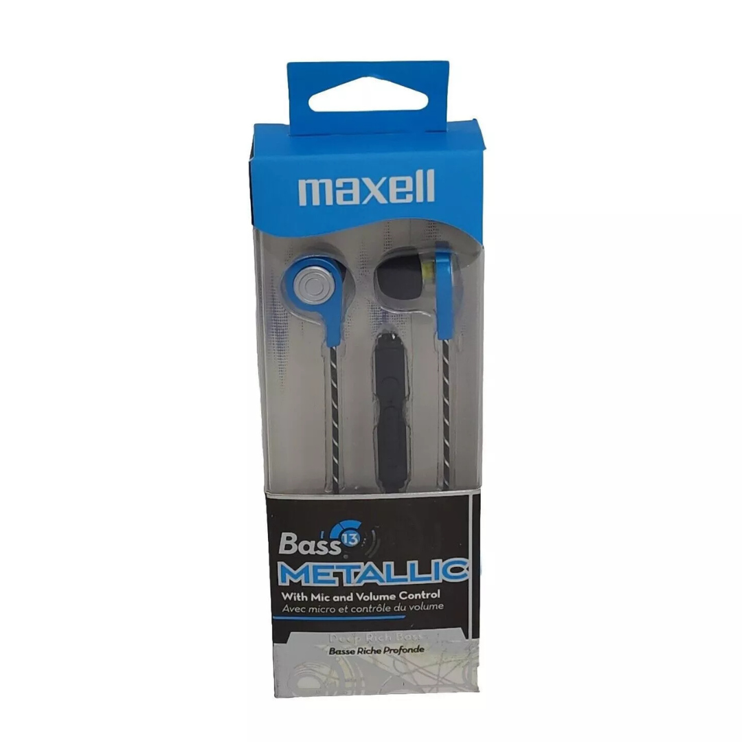 AUDIFONOS MANOS LIBRES MAXELL BASS13 METALLIC SEB-BLUE AZUL - 2
