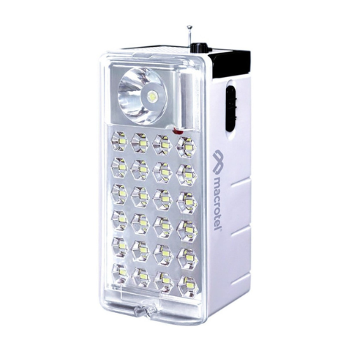 LÁMPARA DE EMERGENCIA MACROTEL MS-6750R LED CON BATERÍA RECARGABLE 6W BLANCO - 1