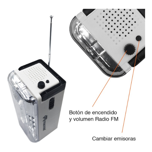 LÁMPARA DE EMERGENCIA MACROTEL MS-6750R LED CON BATERÍA RECARGABLE 6W BLANCO - 2