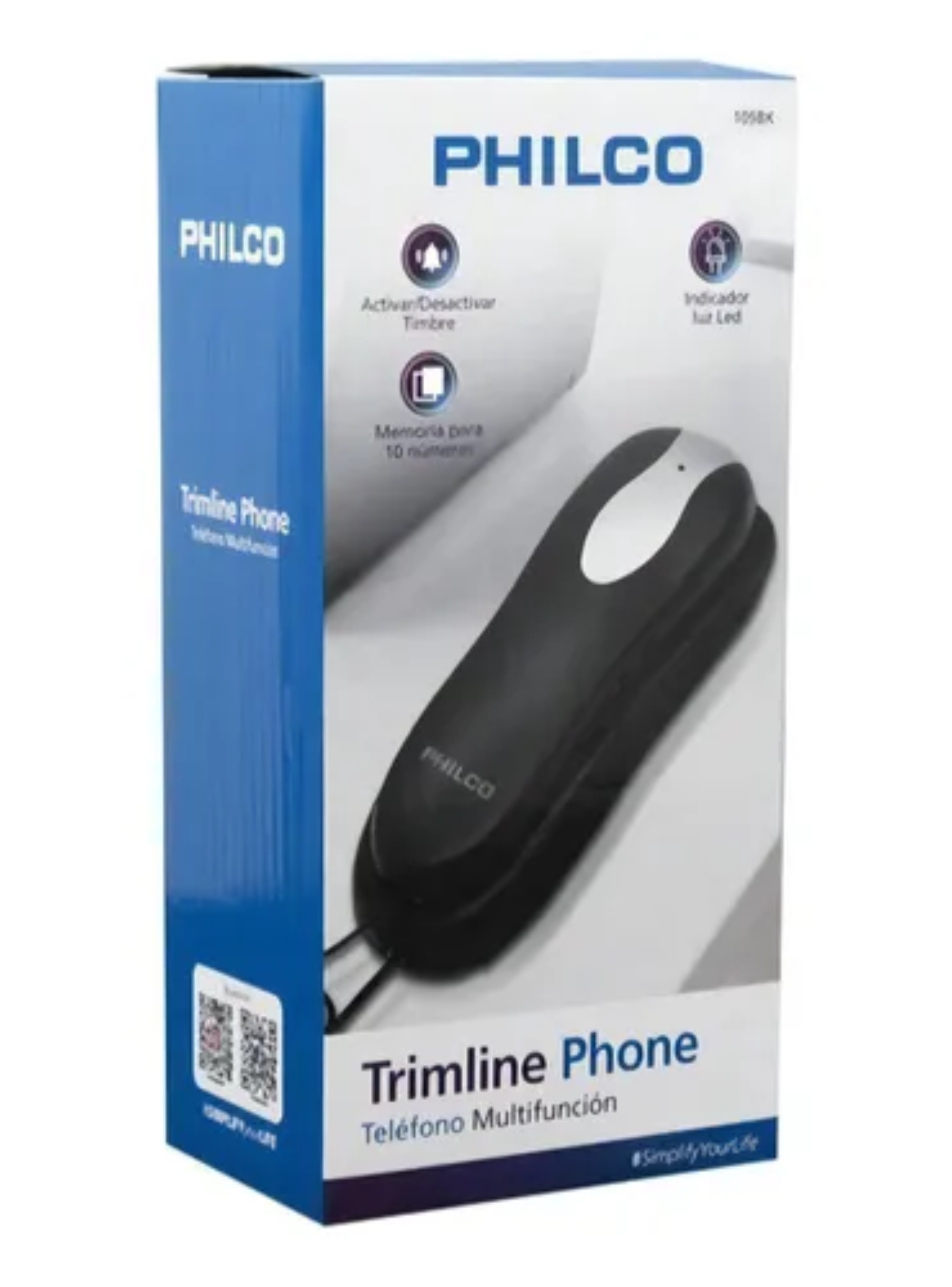 TELEFONO MODELO TIPO GONDOLA FIJO SOBREMESA O PARED PHILCO COLOR NEGRO/PLATA - 1