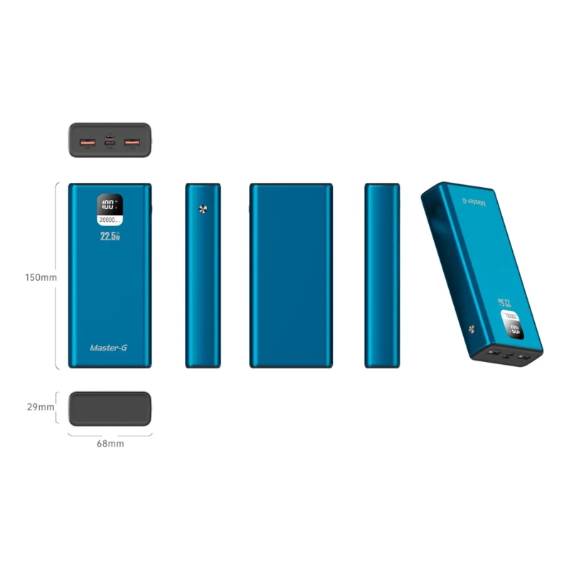BATERÍA EXTERNA POWER BANK 20000 MAH 22.5W PD MASTER-G - 1