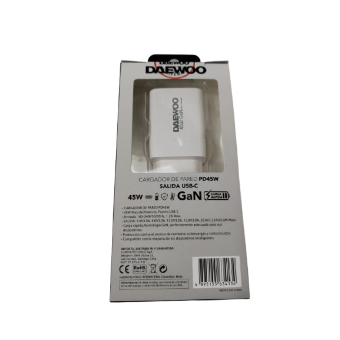 CARGADOR DAEWOO USB PD45W DI-PD451-EU SALIDA USB-C - 1