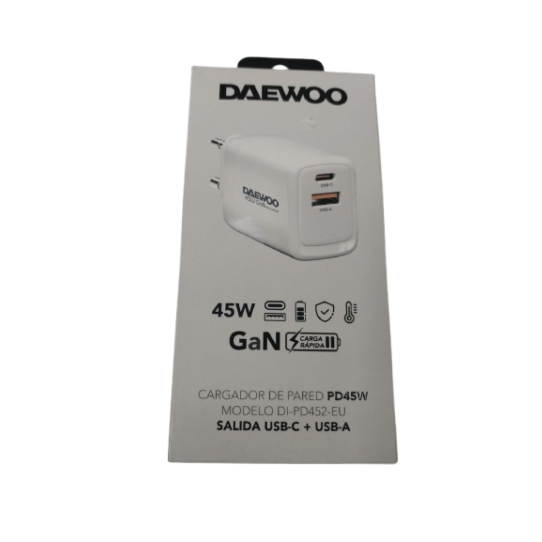 CARGADOR DAEWOO USB PD45W DI-PD452-EU SALIDA USB-C + USB-A - 3