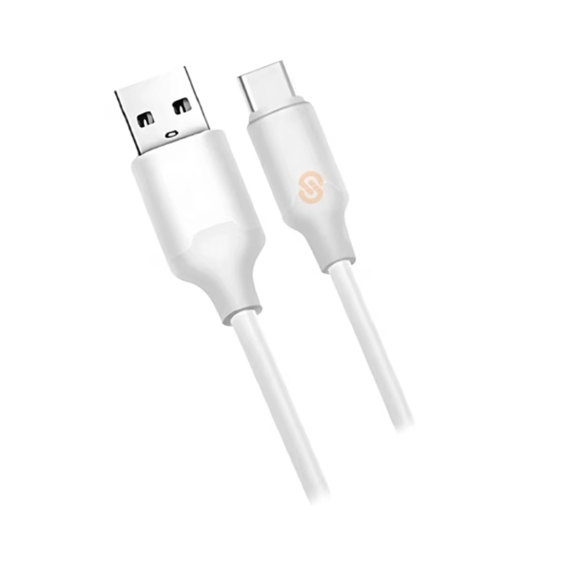 CARGADOR USB TECNOLAB CARGA RAPIDA CON CABLE TIPO C TL468 BLANCO - 1