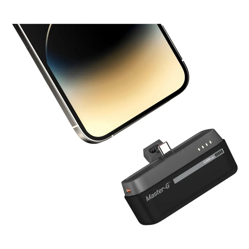 MINI POWER BANK MASTER-G PORTABLE 5000MAH EN COLOR NEGRO UCP5PDCB - 1