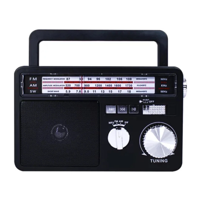 RADIO SOLAR PORTATIL TECNOLAB TL637 EN COLOR NEGRO 5W - 1