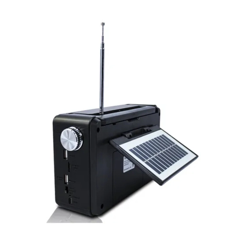 RADIO SOLAR PORTATIL TECNOLAB TL637 EN COLOR NEGRO 5W - 2