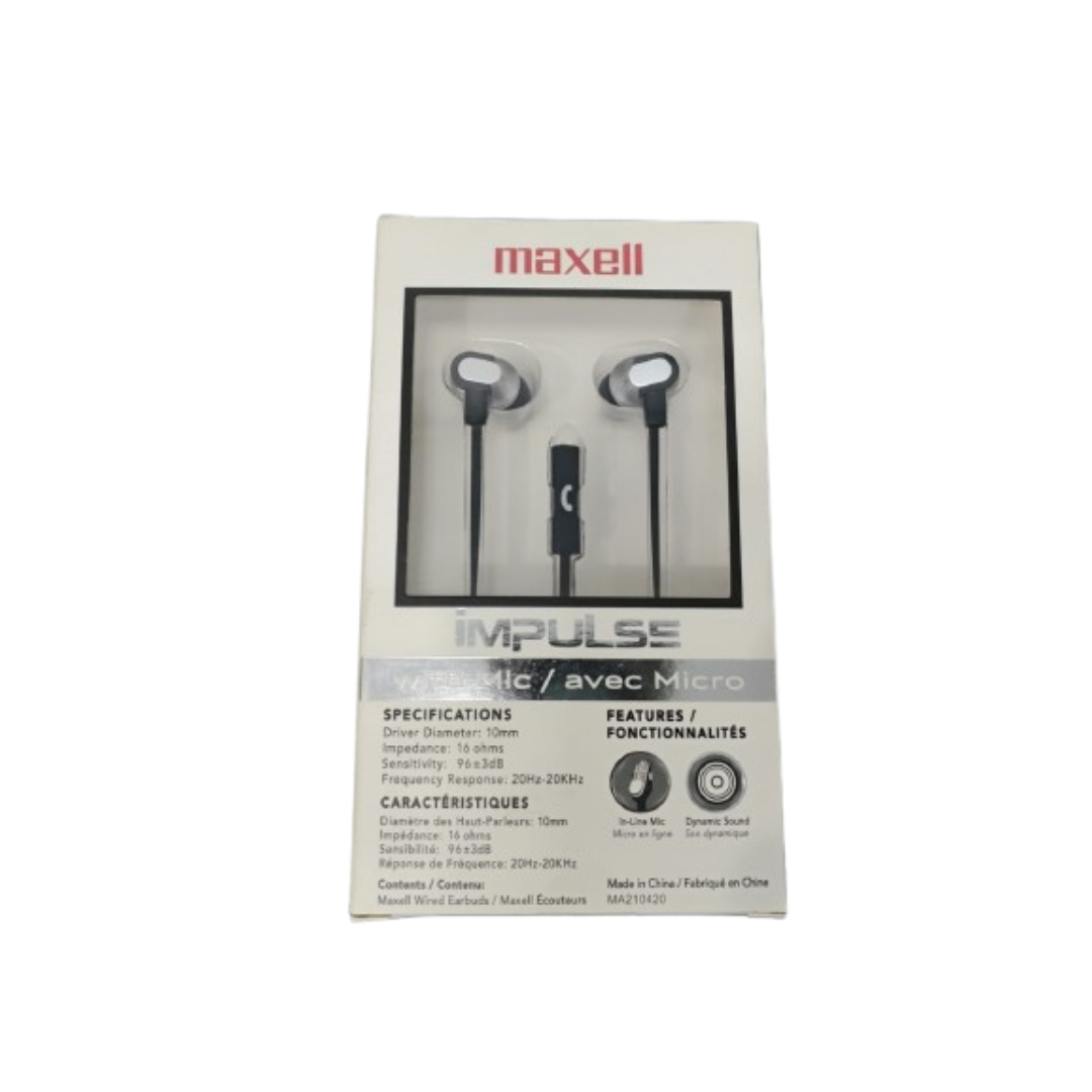 AUDIFONOS MANOS LIBRES MAXELL IMPULSE IEB-BLK EN COLOR NEGRO - 3