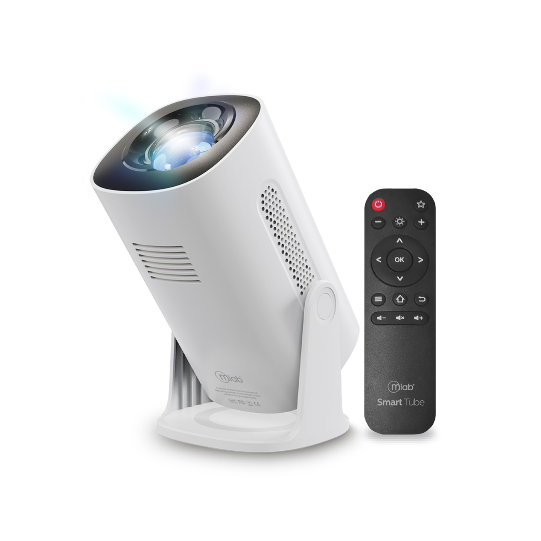 PROYECTOR WIRELESS MICROLAB SMART TUBE 4K WIFI 09396 EN COLOR BLANCO - 1