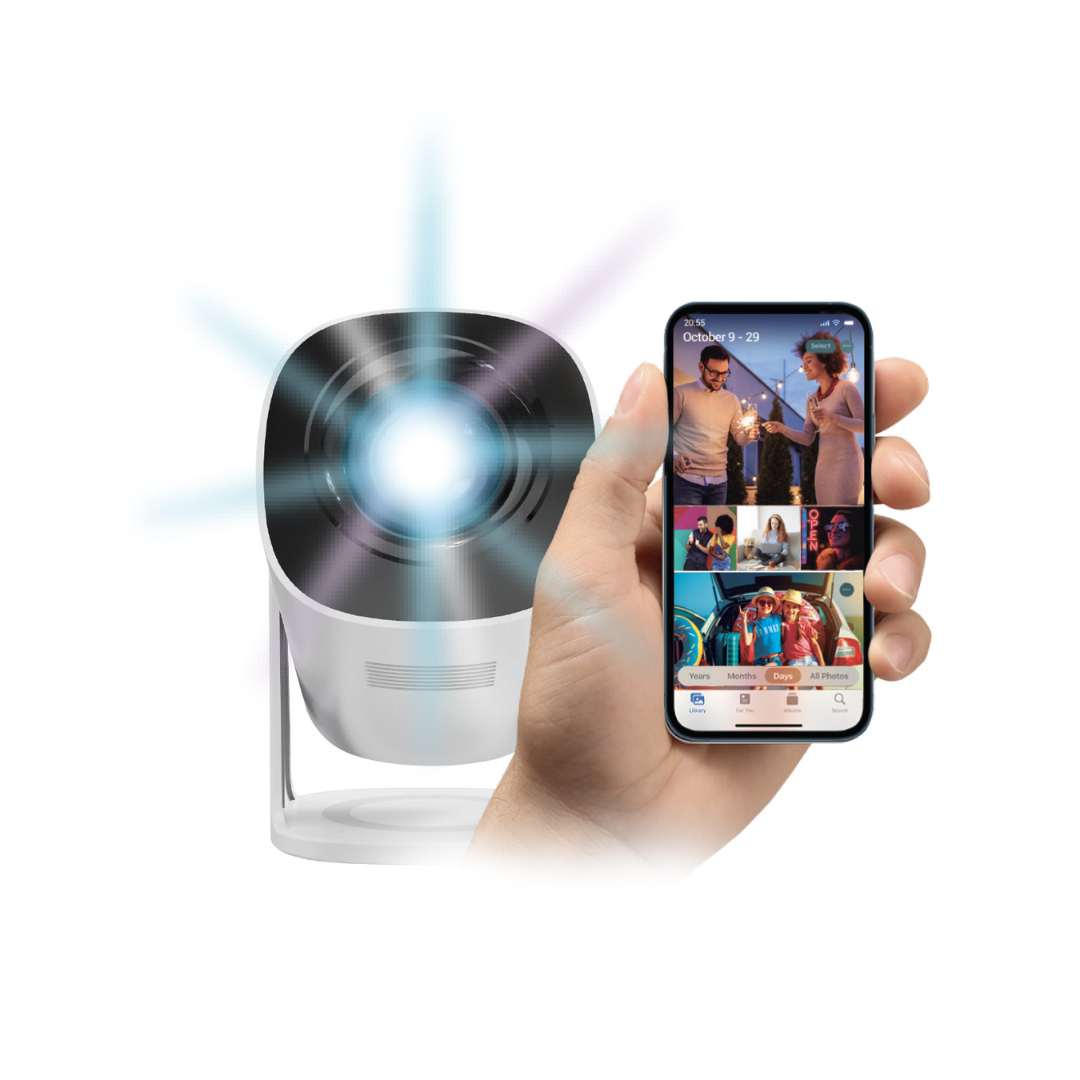 PROYECTOR WIRELESS MICROLAB SMART TUBE 4K WIFI 09396 EN COLOR BLANCO - 3