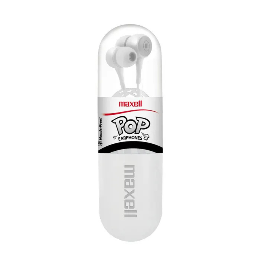 AUDIFONOS MANOS LIBRES MAXELL IN-POP EN COLOR BLANCO - 3
