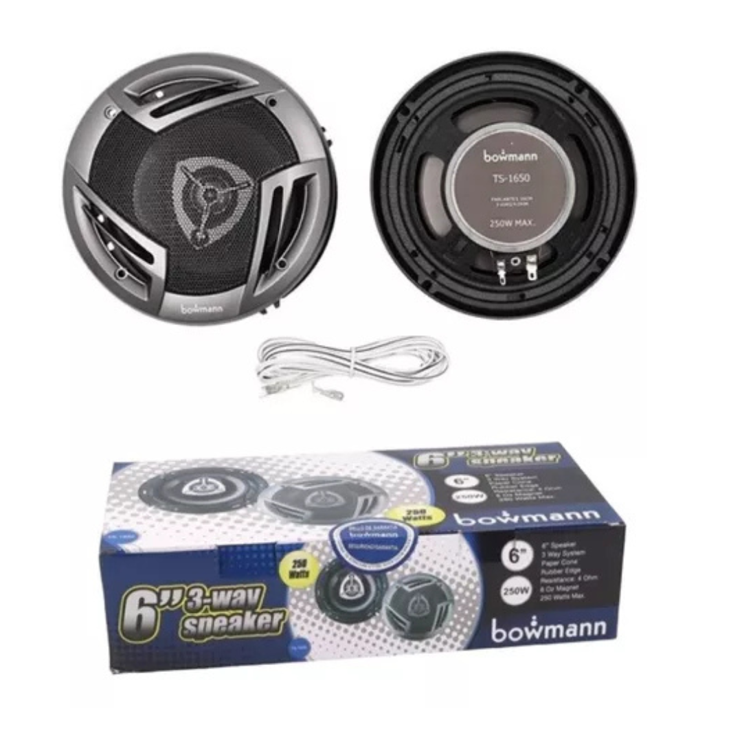 PARLANTES AUTO 16CM 3 VIAS 250W BOWMANN TS-1650 - 2