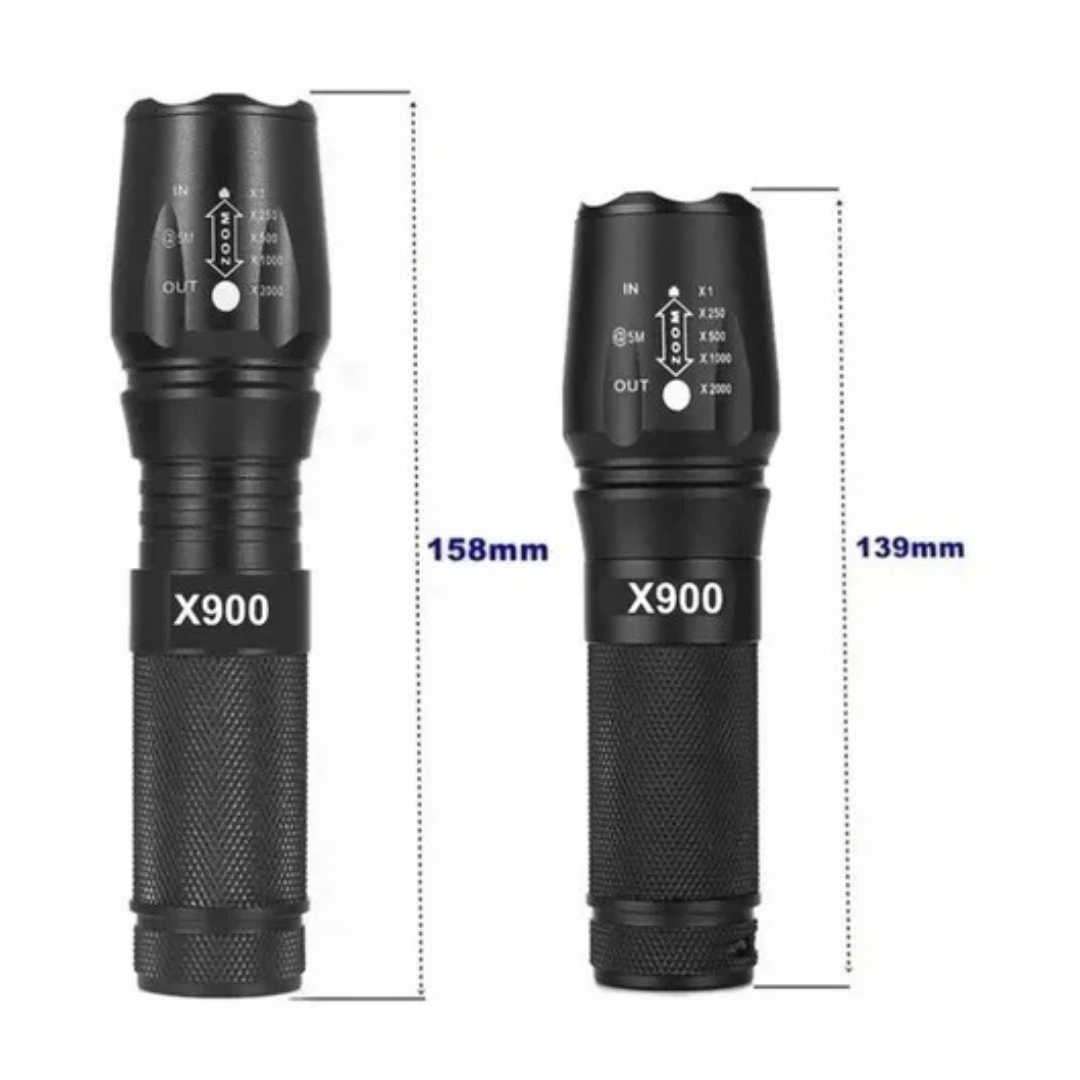 LINTERNA RECARGABLE CON ZOOM MRY7014 EN COLOR NEGRO CON CARGADOR - 4