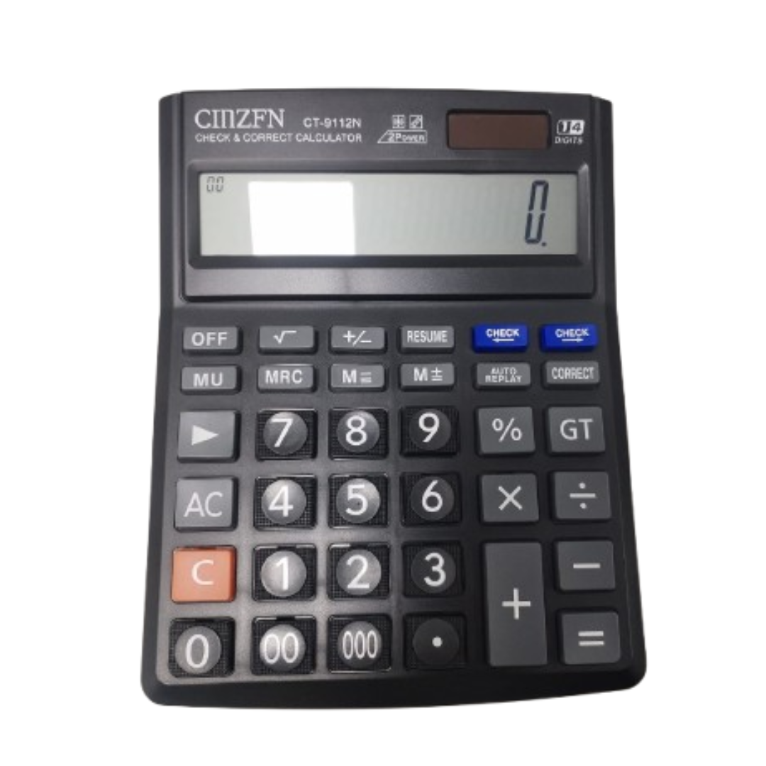 CALCULADORA ELECTRONICA CINZFN CT-9112N EN COLOR NEGRO - 1