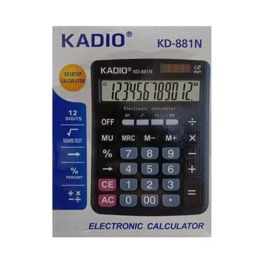 CALCULADORA ELECTRONICA KADIO KD-881N EN COLOR NEGRO - 1