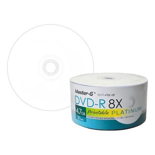 DVD-R MASTER G 8X IMPRIMIBLE PLATINUM POR 50 UNIDADES - 2