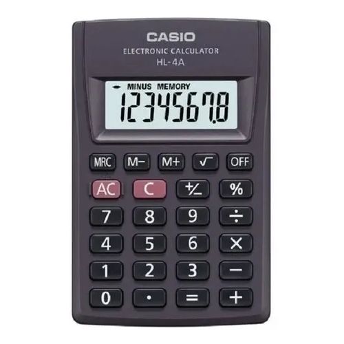 CALCULADORA CASIO HL-4A COLOR NEGRO - 1