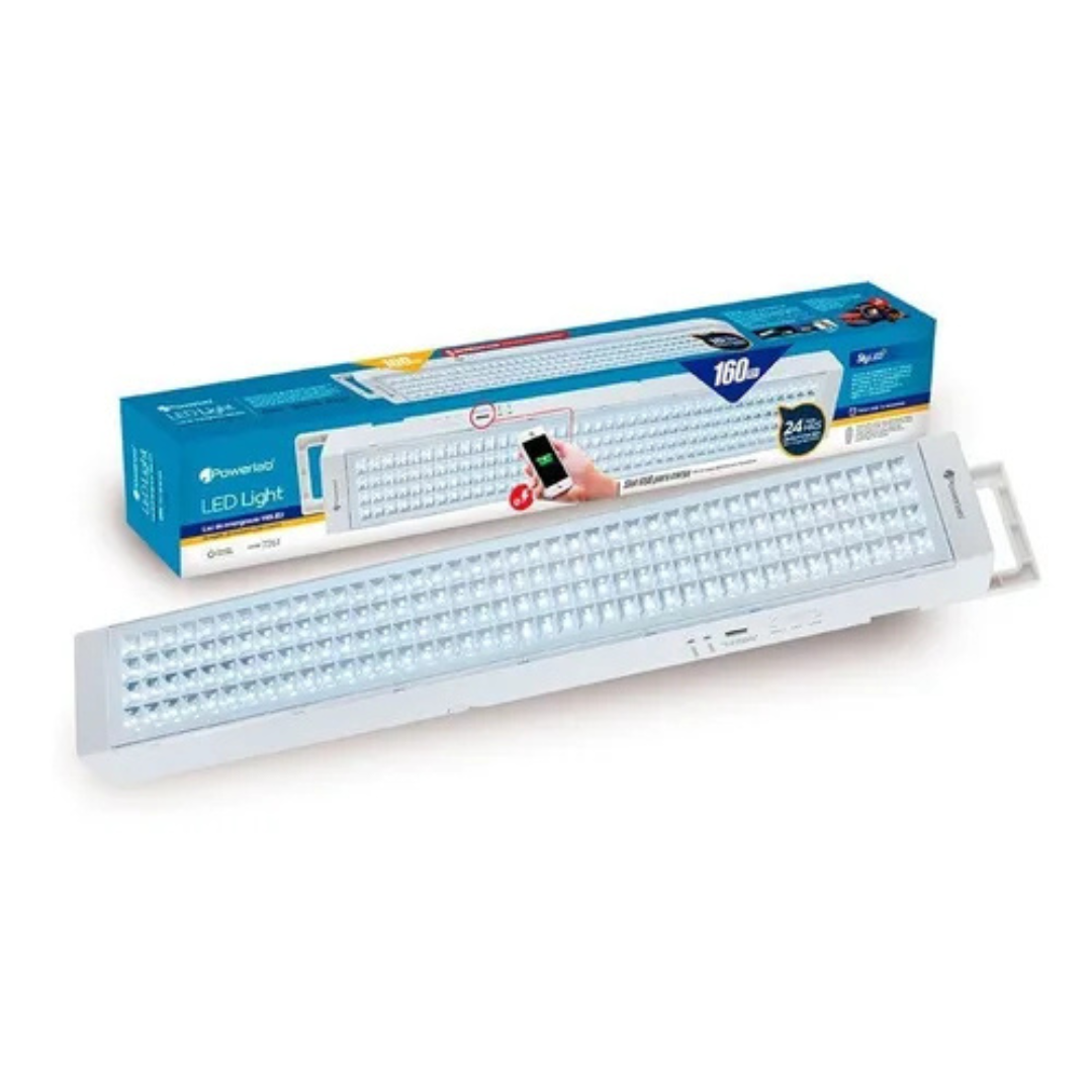 LAMPARA DE EMERGENCIA POWERLAB 07261 160 LED EN COLOR BLANCO - 4