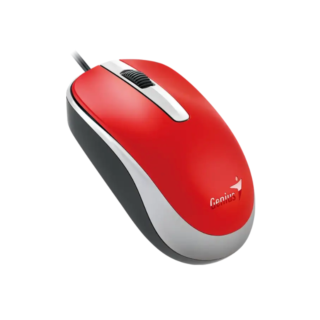 CLASICO MOUSE OPTICO GENIUS DX-120 USB-A EN COLOR ROJO - 2