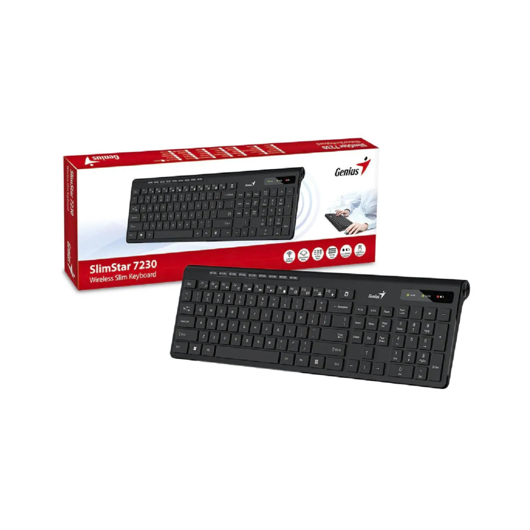 TECLADO INALAMBRICO USB GENIUS SLIMSTAR 7230 EN COLOR NEGRO - 1